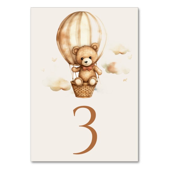 Neutral We Can Bearly Wait Table Number (Front)