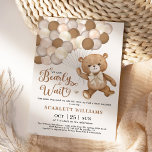 Neutral We Can Bearly Wait Teddy Bear Baby Shower Invitation<br><div class="desc">This adorable teddy bear themed invitation is sure to put a smile on your guests' faces! The soft brown, beige and ivory colour scheme makes this design perfect for a gender neutral baby shower. Personalise the invite with your details and if you want to further re-arrange the style and placement...</div>