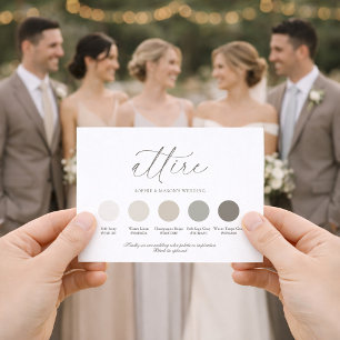 Neutral Wedding Attire Color Palette Card