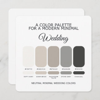 Neutral Wedding Color Palette Card
