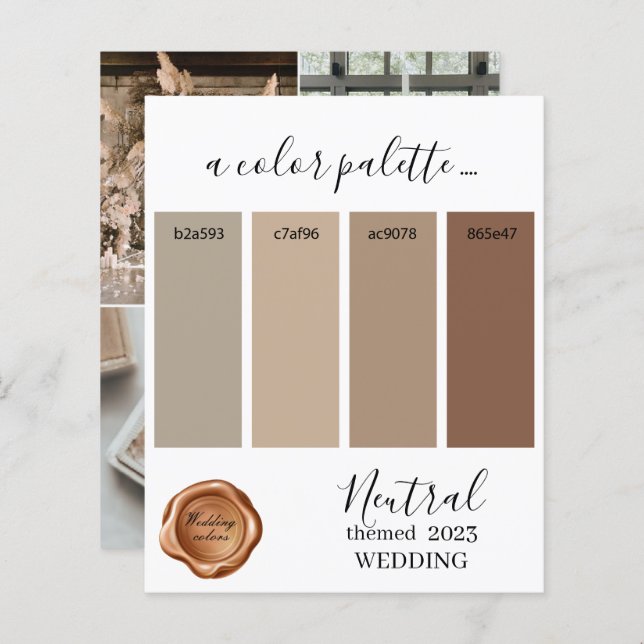 Neutral Wedding colours Palette Card 2023 (Front/Back)