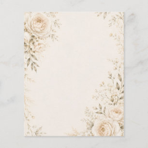 Neutral Wedding Invitation with Refined Florals Flyer