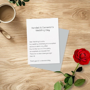 Neutral Wedding No Kids Enclosure Small Cards