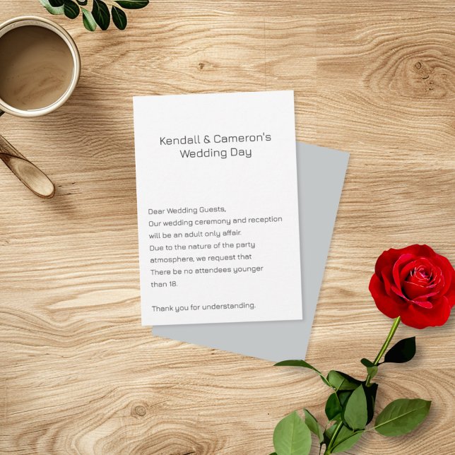 Neutral Wedding No Kids Enclosure Small Cards (Creator Uploaded)