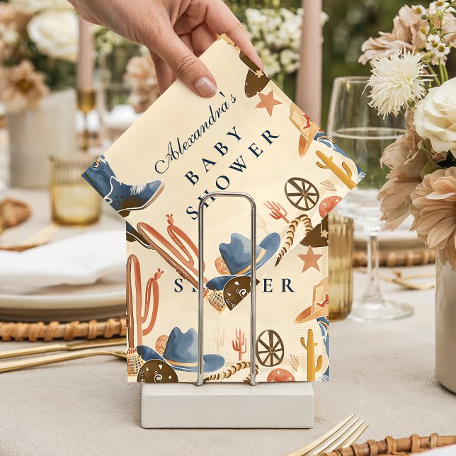 Neutral Western Cowboy Baby Shower Napkin (Creator Uploaded)