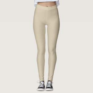 Neutral Wheat Brown Solid Colour Pairs Warm Straw Leggings