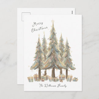 Neutral White Christmas Trees Cream Holiday