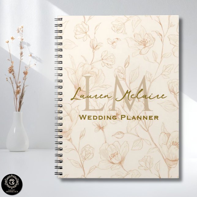 Neutral Wildflower Monogram Business Design Notebook (Neutral Wildflower Monogram Business Design Notebook)