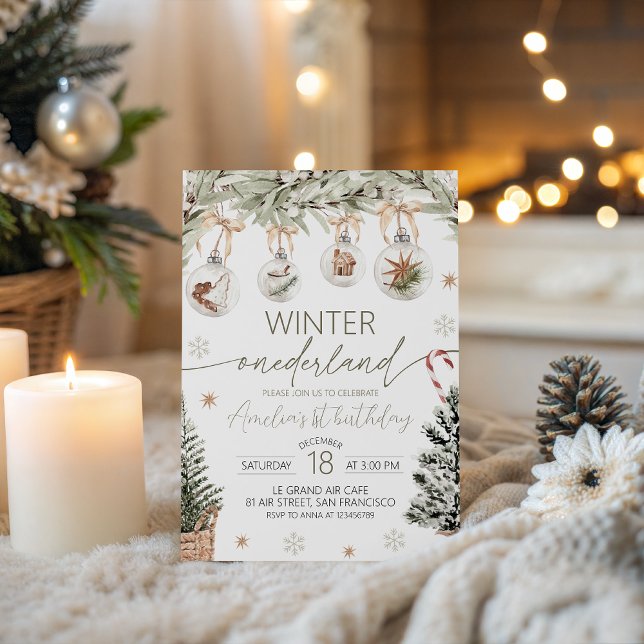 Neutral Winter Onederland Invitation (Creator Uploaded)