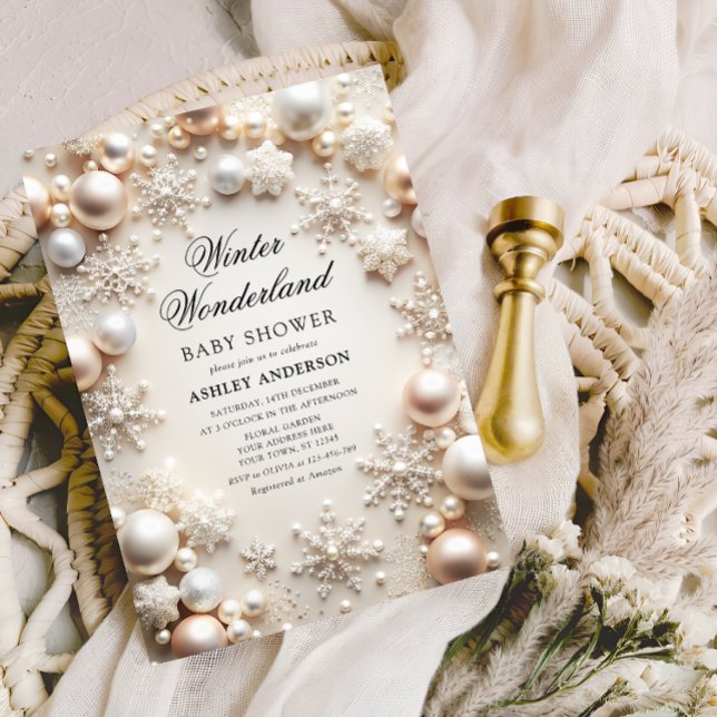 Neutral Winter Wonderland Baby Shower Invitation (Creator Uploaded)