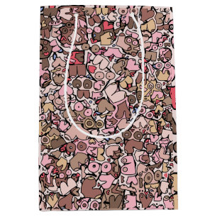neutral woman breast patten medium gift bag