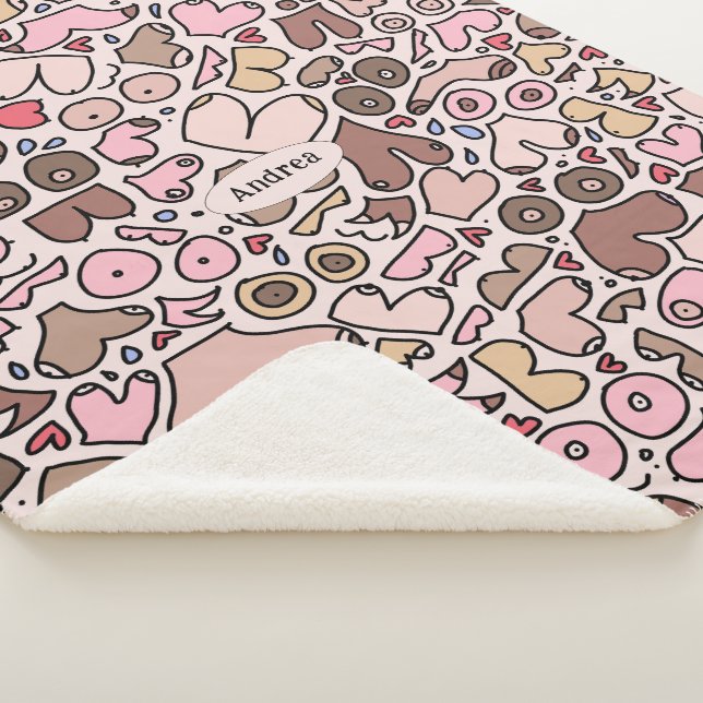 neutral woman breast patten sherpa blanket (3/4)