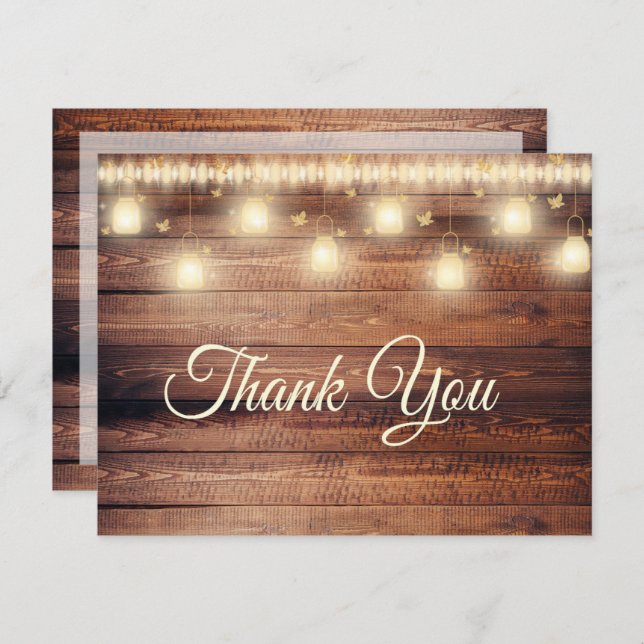 Neutral Wood Baby Shower Thank You Card (Front/Back)