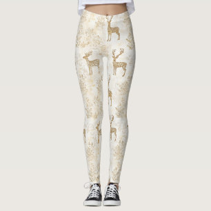 Neutral Woodland Deer Pattern Leggings