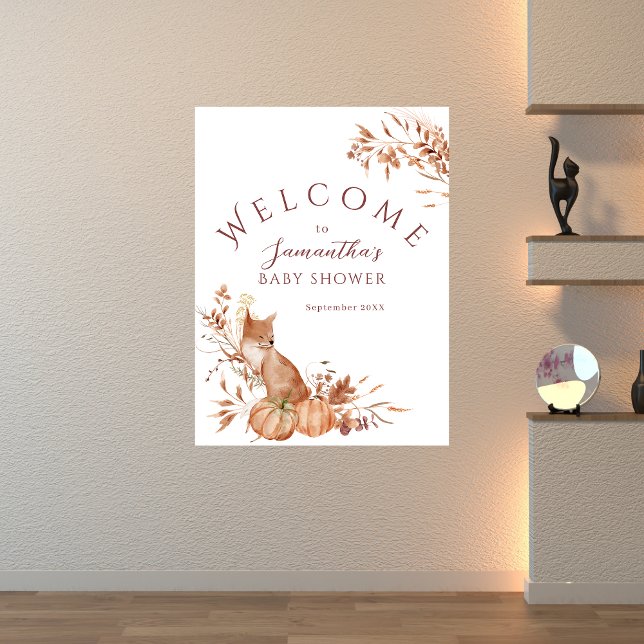 Neutral Woodland Fox Little Pumpkin Welcome Poster (Creator Uploaded)