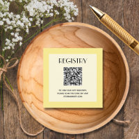 Neutral Yellow Baby Shower Registry QR Code