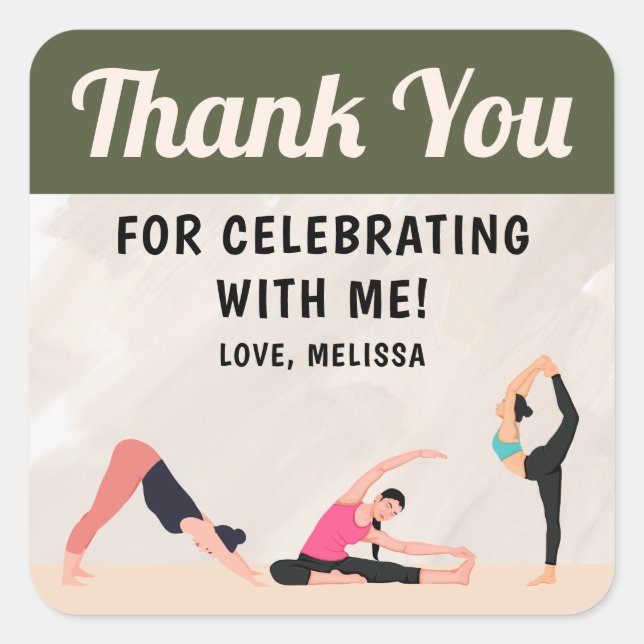 Neutral Yoga Studio Thank You Sticker  (Front)