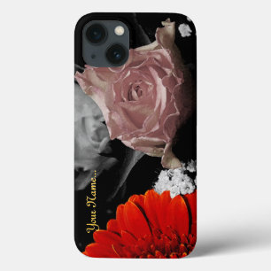 Neutrales Blumendesign / Neutral Floral Design iPhone 13 Case
