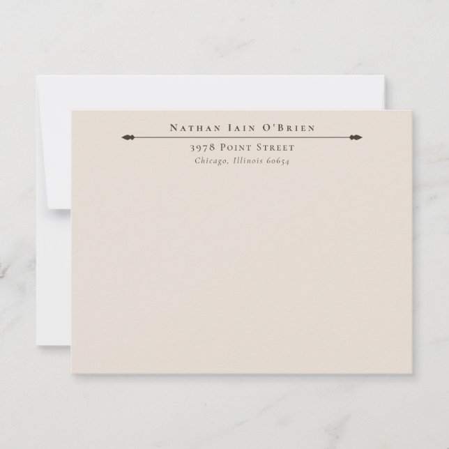 Neutrals Elegant Personalised With Name Address Card (Front)