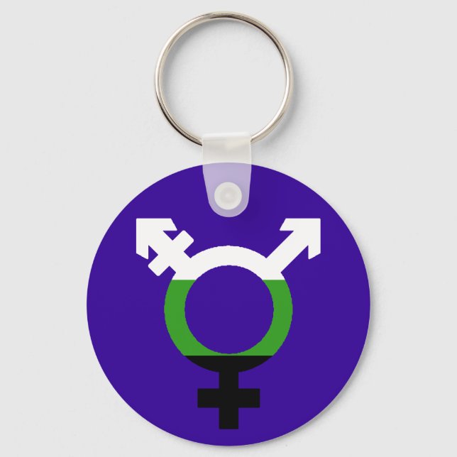 Neutrois Flag Trans Symbol Key Ring (Front)