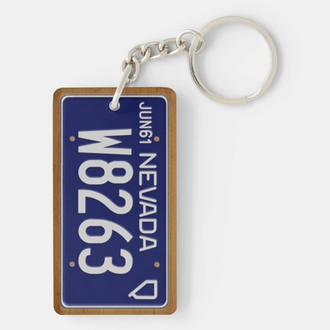 Nevada 1961 Vintage License Plate Keychain (Back)