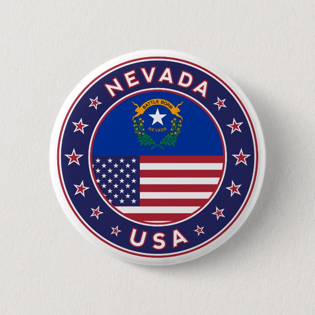 Nevada 6 Cm Round Badge (Front)