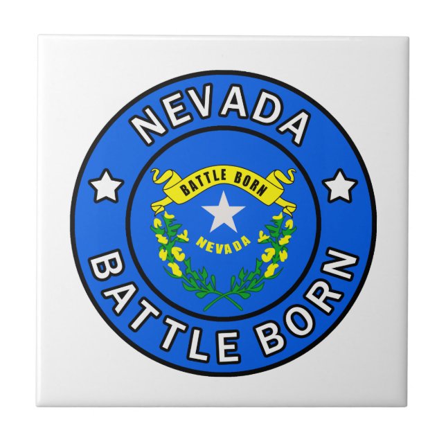Nevada Battle Born Ceramic Tile (Front)