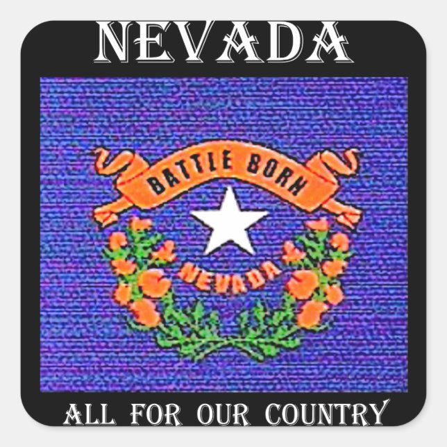 Nevada Battle Born Square Sticker (Front)