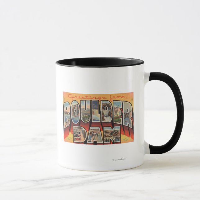 Nevada - Boulder Dam - Large Letter Scenes Mug (Right)