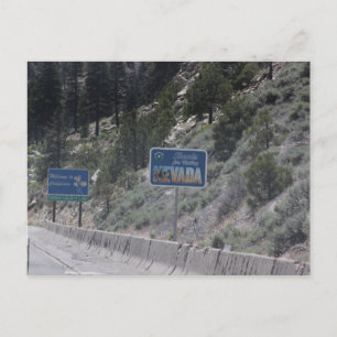 Nevada- California Border Postcard