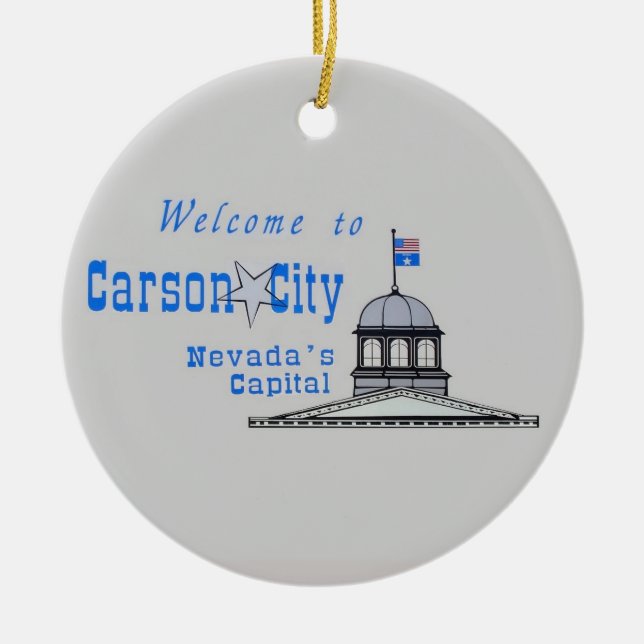NEVADA Carson City Ceramic Tree Decoration (Front)
