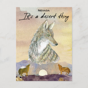 Nevada Coyote It's A Desert Thing Sunrise Postcard
