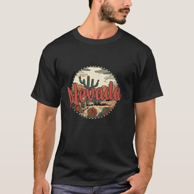 Nevada Desert Cacti State USA America Travelling  T-Shirt (Front)