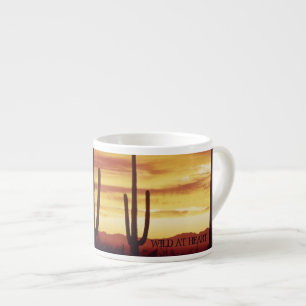 Nevada Desert Cactus with Awesome Sunset Espresso Cup
