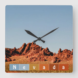 Nevada Desert Square Wall Clock