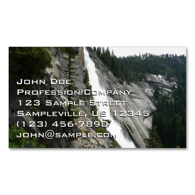 Nevada Falls at Yosemite National Park Magnetic Business Card (Front)