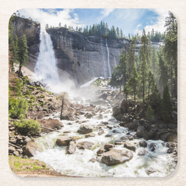 Nevada Falls Square Paper Coaster (Front)
