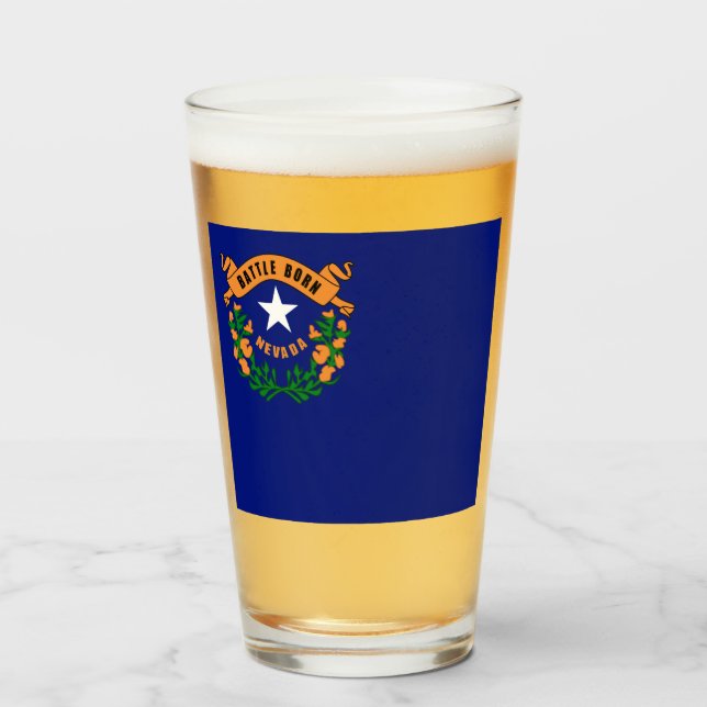 Nevada flag  glass (Front Filled)
