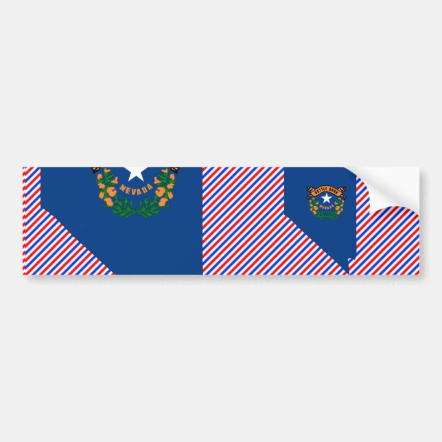 Nevada Flag Map Bumper Sticker (Front)
