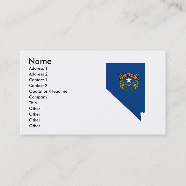 Nevada Flag Map Business Card (Front)