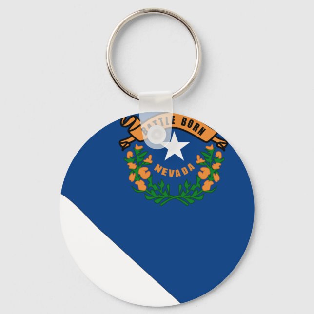 Nevada Flag Map Key Ring (Front)
