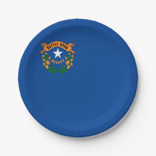 Nevada flag paper plate