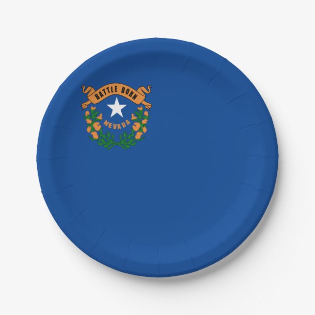 Nevada flag paper plate (Front)