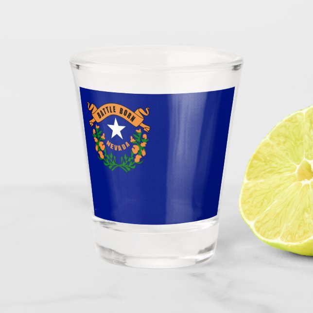 Nevada flag  shot glass (Front)