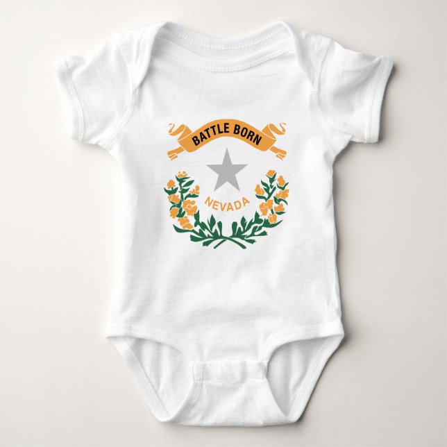 Nevada Flag Theme 00 Baby Bodysuit (Front)