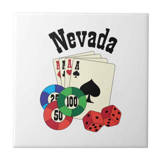 Nevada Gambling Ceramic Tile (Front)
