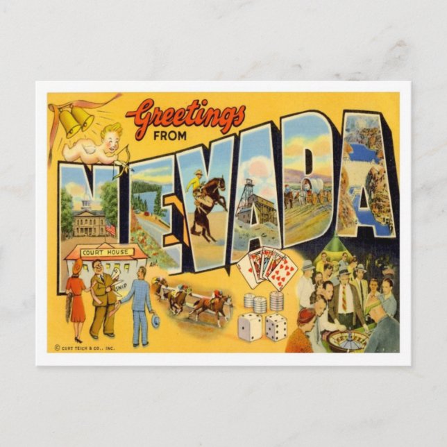 Nevada Greetings from States Postcard (Front)