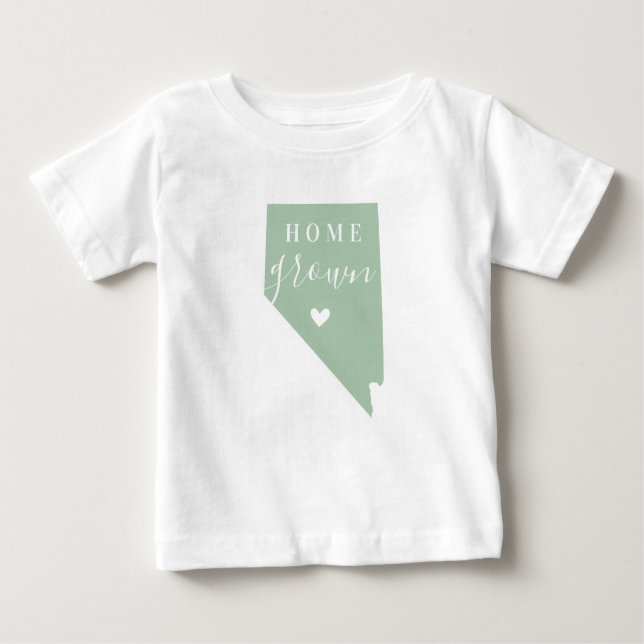 Nevada Home Grown | Editable Colours State Map Baby T-Shirt (Front)