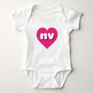 Nevada hot pink heart - I love nv Baby Bodysuit
