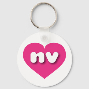 Nevada hot pink heart - I love nv Key Ring